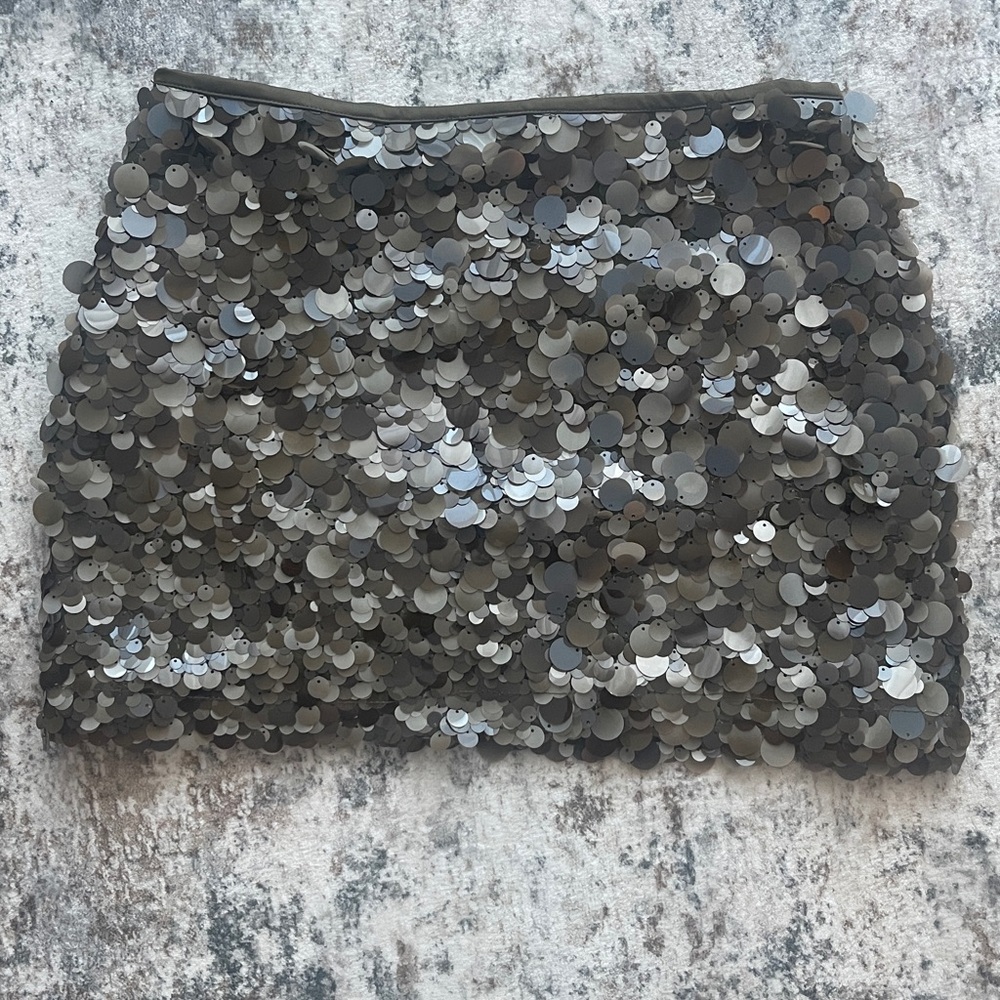 Zara Metallic Sequin Mini Skirt